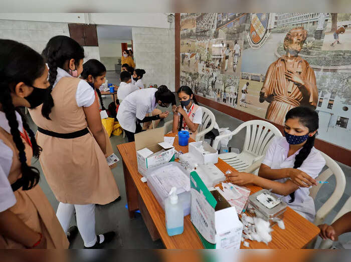 Coronavirus disease (COVID-19) vaccination drive for children aged 12 to 14 in Ahmedabad Coronavirus disease (COVID-19) vaccination drive for children aged 12 to 14 in Ahmedabad