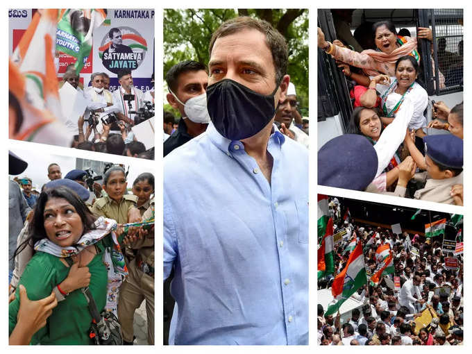 protest in favor of rahul gandhi