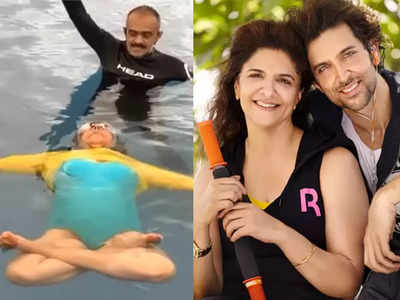 International Yoga Day 2022: रितिक रोशन की 67 साल की मां पिंकी ने पानी में लगाया आसन, हैरान कर रहे ये वीडियोज़ 