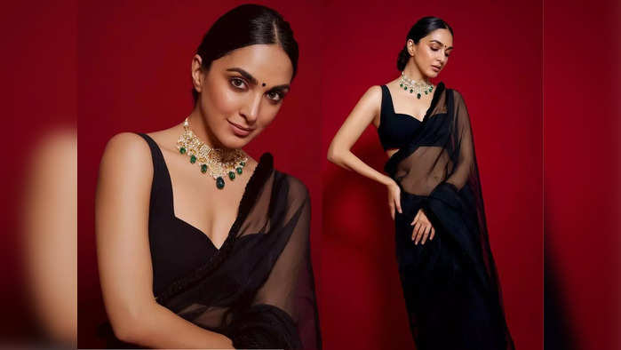 Kiara Advani in Black Saree: कियारा अडवाणीने काळ्या साडीत केला कहर, सोशल मीडियावर नुसती आग