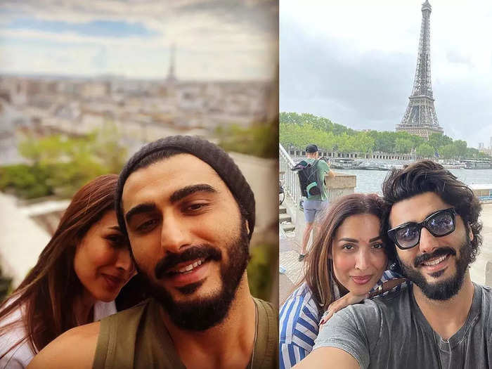 malaika arora and arjun kapoor share some glamorous photos from paris both are wearing stylish clothes