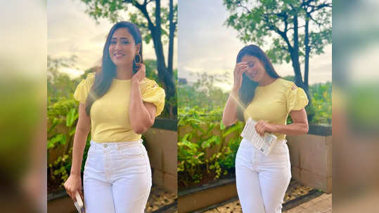 shweta tiwari in yellow top : ४० वर्षांच्या श्वेता तिवारीचा हॉट लूक, फोटो पाहून चुकला चाहत्यांच्या हृदयाचा ठोका