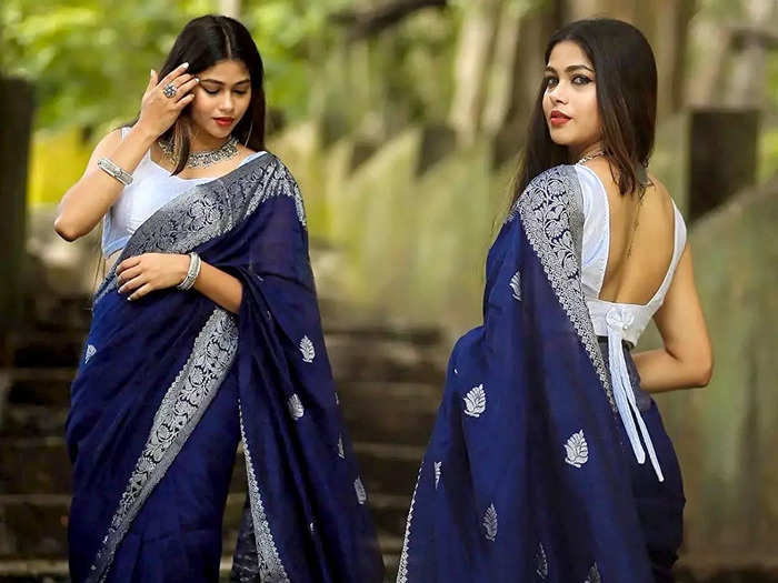 New design silk saree womens