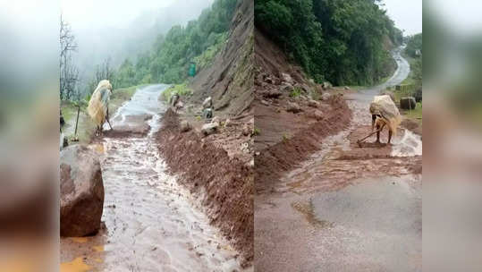 सातारचे मांझी! दोन आजोबांनी दरड हटवली; रस्ता खुला करण्यासाठी राब राब राबले