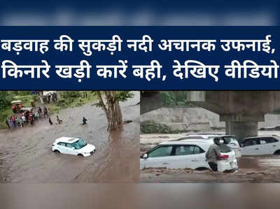 Khargone : सुकड़ी नदी में अचानक आई बाढ़, 13 कारें बही, छुट्टी के दिन पिकनिक मनाने गए थे लोग