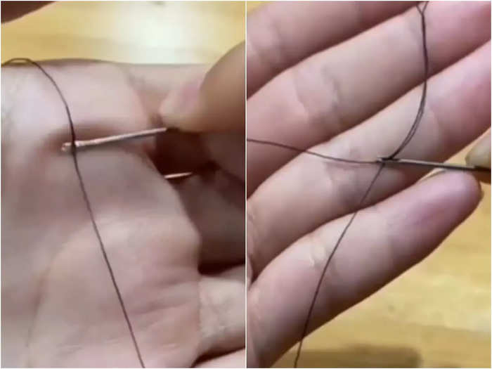 desi jugaad how to put thread in needle under 10 sec video