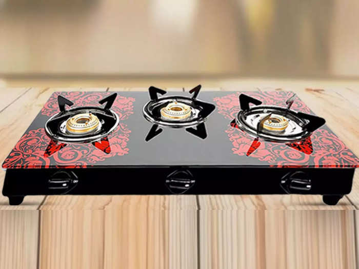 gas stove with 3 burners