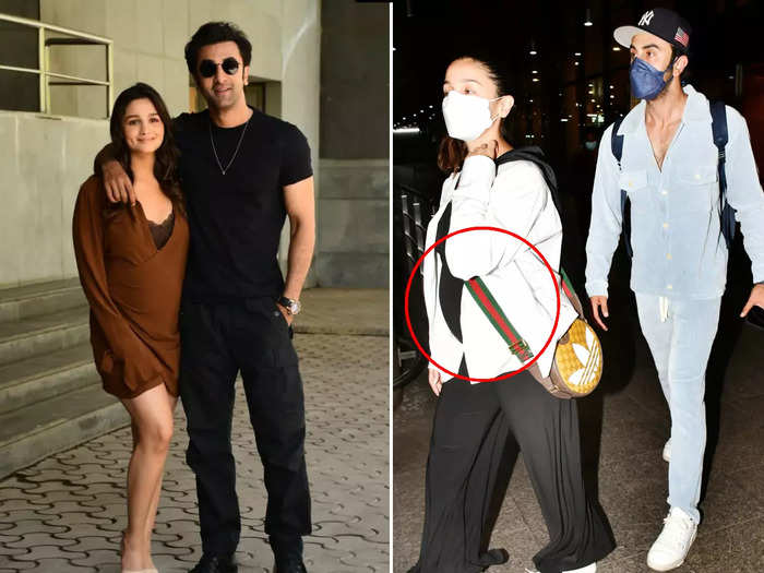 pregnant alia bhatt hides their baby bump in black and white outfit with ranbir kapoor as she return from babymoon
