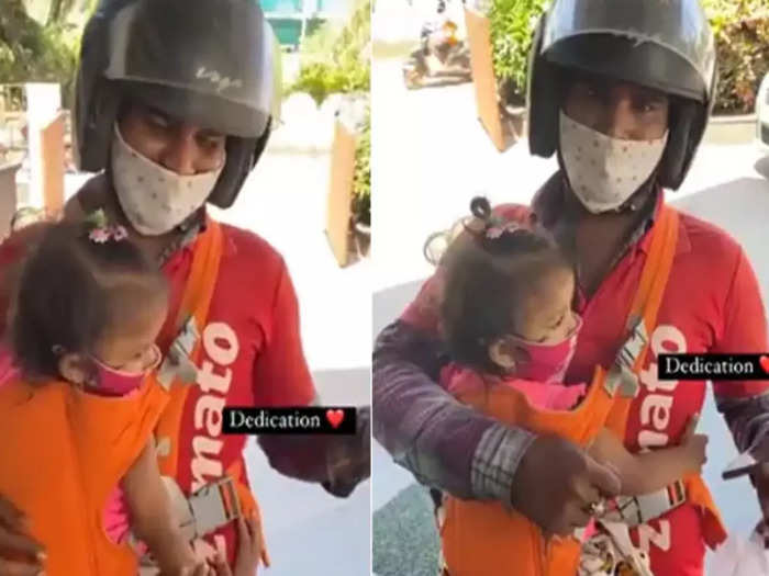 food delivery agent with two kids video viral on social media news in hindi