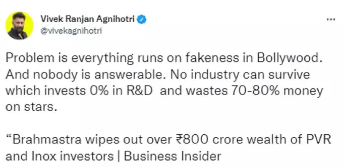 Vivek Agnihotri Tweet