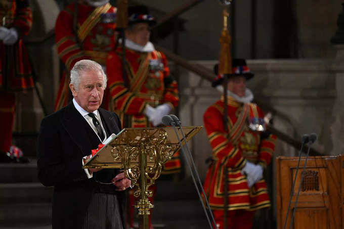 King Charles visits parliament, in London