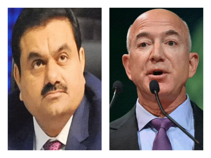 Gautam Adani and Jeff Bezos