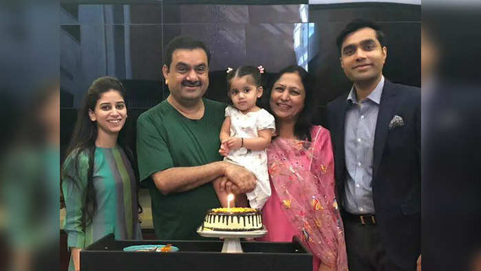 Karana Adani (Right Side Corner) and other family members