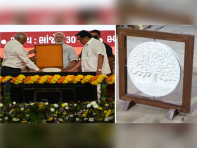 અંબાજી: CM પટેલે PM મોદીને આરસમાંથી બનેલા કલ્પવૃક્ષની ભેટ આપી
