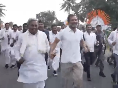 जब 75 साल के सिद्धारमैया ने राहुल गांधी के साथ लगाई दौड़, देखिए वीडियो