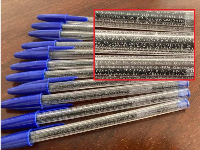 viral news spanish law student wrote notes on pens so that he could cheat