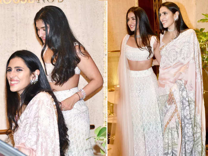 mukesh ambani-nita ambani daughter-in-law shloka mehta and radhika merchant looks stun at manish malhotra diwali bash