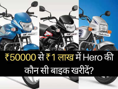 ₹50000 से ₹1 लाख के बीच Hero की कौन सी बाइक खरीदें? पढ़ें सभी 9 मोटरसाइकिलों की कीमतें 