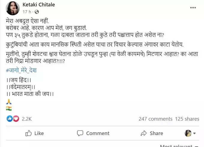 केतकी चितळे फेसबुक