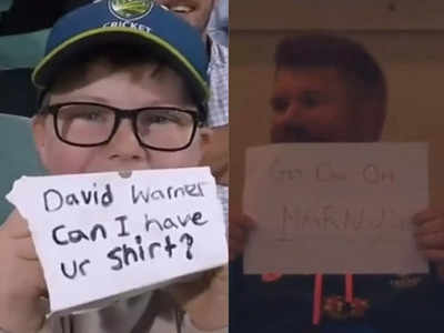 AUS vs ENG: क्या मुझे तुम्हारी शर्ट मिल सकती है, बच्चे के सवाल पर डेविड वार्नर का जवाब- मार्नस लाबुशेन से ले लो 