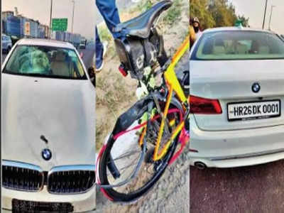 गुरुग्राम से दिल्ली आ रहे साइकलिस्ट की BMW ने ले ली जान, टायर फटने और कार का संतुलन बिगड़ने के चलते हुआ हादसा