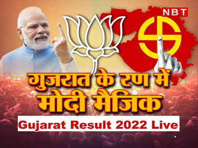 गुजरात रिजल्ट: PM मोदी के किले में BJP इस बार बड़े रेकॉर्ड की ओर, AAP तीसरे नंबर पर