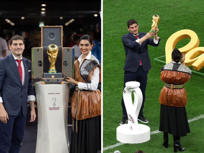 Deepika Padukone unveiled the FIFA World Cup Trophy in Louis Vuitton Designer Dress