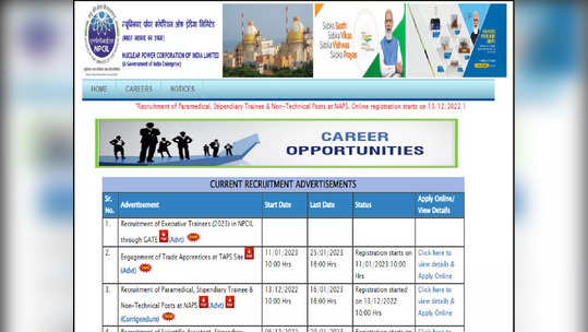 NPCIL Job: न्यूक्लियर पॉवर कॉर्पोरेशनमध्ये बंपर भरती, 'ही' घ्या अर्जाची थेट लिंक