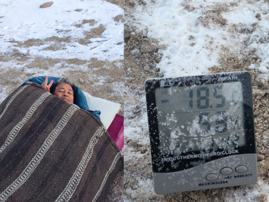 -18 डिग्री तापमान, चारों ओर बर्फ की चादर और सोनम वांगचुक का अनशन, लद्दाख के लिए है मांग, देखें तस्वीरें 