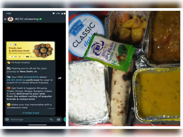 online food order via WhatsApp in train