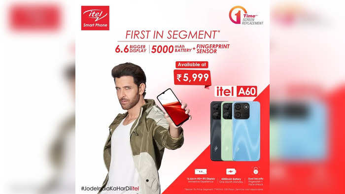 itel launches A60 smartphone with 6.6-inch HD display, 5000mAh battery at Rs 5,999