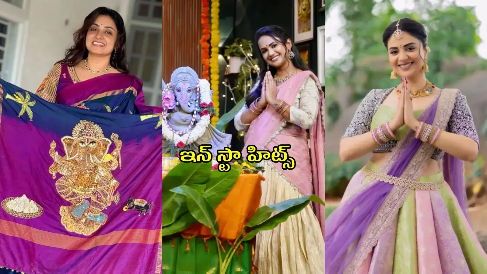 వినాయక చవితిస్పెషల్ ఫోటోలు.. చీరకట్టులో వదినమ్మ.. లంగావోణిలో అరియాన – general