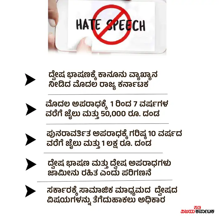 Karnataka Hate Speech Bill 2025,ದ್ವೇಷ ಭಾಷಣಕ್ಕೆ 10 ವರ್ಷ ಜೈಲು, 1 ಲಕ್ಷ ರೂ ...